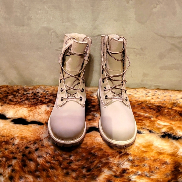 Timberland Authentic Teddy Fleece ~ Fold Down ~ White Sz 7.5 NWT - Picture 3 of 11